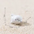 Petite figurine de phoque blanc pour micro-paysages avec dimensions de 1,5 cm - Phoque qui Salue / Phoque Miniature / Blanc (1# Salut)
