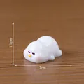 Miniature cute white duck figurine for dollhouse DIY decor, 2cm x 1.1cm size detail. - Lying Down