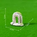 Miniature stone arch ruins for micro landscape DIY decoration and ecological bottle ornament - 4.2x4.7x1.6cm / 1# Round Door
