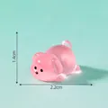 Miniature pink translucent puppy dog figurine for DIY micro landscape decor 2.2cm - 2.2cm x 1.4cm / Red Marble