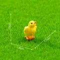 Miniature yellow chick figurine for DIY garden landscaping, 1.6cm tall scale model - Looking Up Chick (1#) / Looking Up Chicken