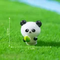 Miniature cute panda figurine for micro landscape DIY gardening decor, size 2.4cm by 2.1cm - Panda with Bamboo / Little Panda