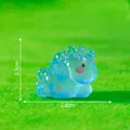 Small blue translucent luminous unicorn figurine for miniature garden DIY decoration - Lying Unicorn / H2.1cm x L2.6cm / Blue
