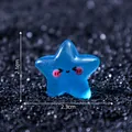 Simpatica statuetta a stella blu luminosa in resina per mini decorazioni fai-da-te - Blu