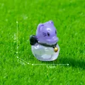 Miniature purple cat-duck figurine for DIY decor, 1.9cm height - Cat Style