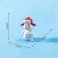 Cute miniature Christmas snowman figurine with red hat for DIY decor, 3.4cm height. - Style 1 (Snowman with Earmuffs) / 3.4x2.2x1.8cm