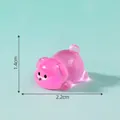 Miniature pink reclining dog figurine with glow-in-the-dark resin for DIY home decor - 2.2cm x 1.4cm / 4# Rose Red