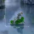 Miniature resin rockery with green moss for micro-landscape gardening DIY decoration 4.3x3.6cm - 1# Triangle Stone / 4.3x3.6cm