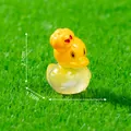 Miniature Halloween yellow duck with pumpkin hat figurine, 2.1cm height, DIY resin decor - Pumpkin Style