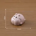 Miniature pink hippo figurine for micro landscape DIY decor 1.8x2.6cm - 2# Hippo / Hippo