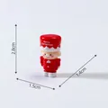 Miniature red Christmas soldier figurine for micro landscape DIY decoration - 4# Top Hat Figure / 2.8x1.5x1.4cm / Red