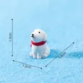Cute white dog miniature with red scarf for Christmas micro landscape DIY decoration - Style 2 (Dog with Red Scarf) / 1.9x1.2x1.6cm