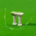 Miniature ancient Roman column ruin with green moss for DIY micro landscape garden decor - 4x3.8x1.8cm / 3# Beam Pillar