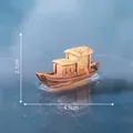 Miniature resin Jiangnan Wupeng boat ornament for aquarium DIY landscaping 4.5cm x 2.1cm - Tour Boat Style (C2773) / 4.5x2.1cm