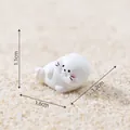 Figurine de phoque blanc miniature pour micro-paysages, dimensions 1,1cm x 1,6cm - Phoque Incliné / Phoque Miniature / Blanc (4# Incliné)