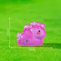Mini figura de unicornio luminoso rosa para decoración de paisajes de jardín de hadas - Unicornio Acostado / H2.1cm x L2.6cm / Rosa rojo