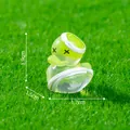 Miniature transparent yellow duck figurine DIY accessory with dimensions 1.9x1.7x1.5cm - Zombie Style
