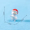 Miniature cute Christmas snowman figurine DIY craft decoration 3.2cm tall - Style 3 (Snowman with Xmas Hat) / 3.2x2.5x1.7cm