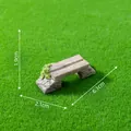 Ornamento de puente de piedra en miniatura de resina con detalles de musgo para micro-paisaje - Puente de Losa