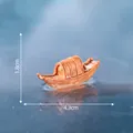 Miniature resin Jiangnan awning boat 4.3cm long for micro landscape and aquarium decor - Fishing Boat Style (C2773) / 4.3x1.8cm