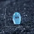 Luminous translucent blue ghost figure micro landscape ornament accessory 1.4cm height - Style 2 (C2751) / H1.4cmxW1.0cm