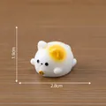 Cute miniature white cat figurine with gold bell detail for dollhouse DIY decor, 2.8cm wide - 4# Fat Cat / Fat Cat