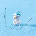 Miniature snowman figurine with blue hat for DIY micro landscape decor - Style 4 (Snowman with Blue Hat) / 3.2x1.7x1.8cm