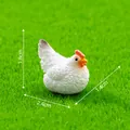 Miniature realistic white hen figurine for DIY terrarium garden decoration, 2.4cm long - Hen (4#) / Hen