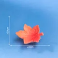 Small orange resin maple leaf for micro-landscape decoration with dimension lines - Red Maple