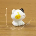 Miniature sitting cat figurine with black and yellow spots for micro landscape decor - Sitting Cat / Calico Cat