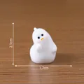 Cute white duck micro landscape figurine measuring 1.7cm by 2.1cm for desktop decor - Tilted Head Pose