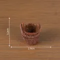 Petit seau en résine marron pour maison de poupée et décor de paysage - 3.2x2.9cm / Tonneau