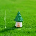 Miniature green and white tree house figurine for micro-landscape garden DIY decoration - 3# House / 1.8x2.9cm