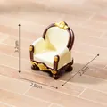 Miniature vintage European style white armchair model for dollhouse DIY decor, 3.2cm tall - Backrest Chair (3#) / 2.2x2.8x3.2cm