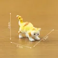 Figura de gato realista en miniatura blanco y naranja para decoración del hogar DIY - 2.4x3.1x1.3cm / 3# Gato Cálico / Patrón Amarillo y Blanco