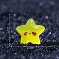 Piccola statuetta a stella gialla luminosa con faccina sorridente per decoro DIY - Giallo