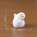 Cute white miniature duck figurine for DIY micro landscape dollhouse decoration, 2.1cm tall. - Head Up Pose