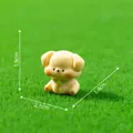 Miniature cute yellow puppy dog figurine for DIY landscape decoration with size details - 1.9x2.1x1.4cm / Golden Retriever