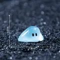 Miniature glow-in-the-dark translucent light blue ghost figurine for DIY desk decor - Style 4 (C2751) / H1.0cmxW1.8cm