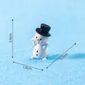 Cute miniature Christmas snowman figurine with dimensions for micro-landscape DIY decor. - 3.4x1.8x1.7cm