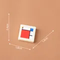 Miniature Mondrian style resin painting decoration for dollhouse, 1.8x1.8x0.4cm size - Composition with Red Yellow and Blue