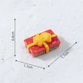 Mini boîte de cadeau de Noël rouge avec étiquettes de taille pour décorations de micro-paysage - 1.1x1.7x0.8cm