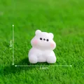 Miniatur weiße Bärenfigur für Mikrolandschaft DIY Gartenarbeit, Größe 1,9x1,8cm - 1.8x1.9cm