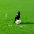 Miniature black crow on white skull Halloween figurine, 3.3cm tall for micro landscape - 3.3x1.7x1.5cm