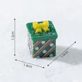 Petit ornement boîte cadeau de Noël verte avec nœud jaune, dimensions 1.4x1.0x1.3cm - 1.4x1.0x1.3cm