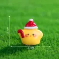 Figura decorativa mini estrella de Navidad amarilla con gorro de Papá Noel, 2,1 x 2,1 cm - 2# Estrella de Navidad