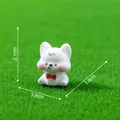Cute miniature white dog figurine with red bowtie for DIY micro landscape desk decoration - Westie