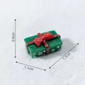 Boîte cadeau de Noël miniature verte pour décoration de paysage de neige DIY 1.7 - 1.1x1.7x0.9cm