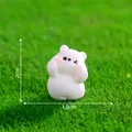 Niedliche Mini Bärenfigur in Weiß für Mikrolandschaft DIY Gartendeko, Größe 2x1,8cm - 1.8x2.0cm