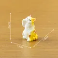 Figura de gato en miniatura naranja y blanca para decoración de casa de muñecas - 2.6x1.5x1.6cm